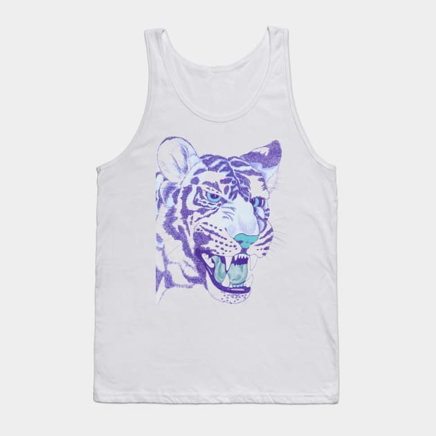 Blue Tiger Tank Top by ArtbyMinda